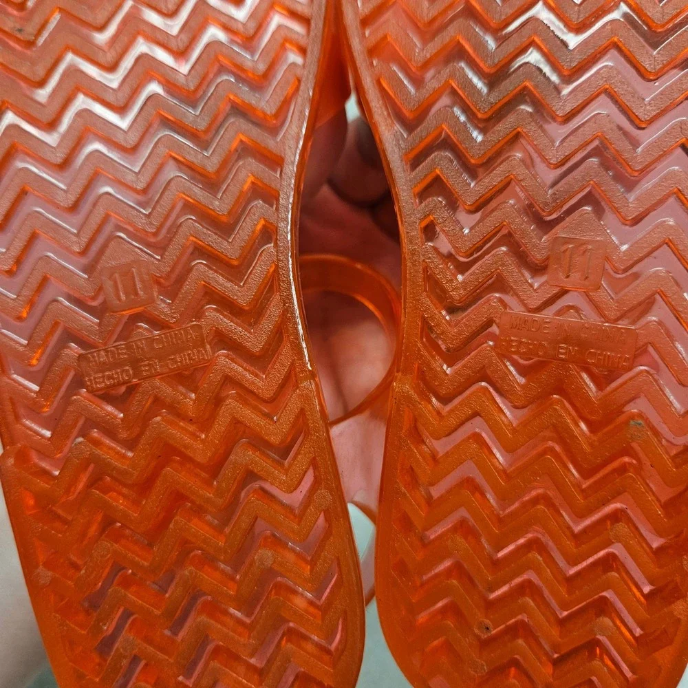 Old Navy Jelly Sandals Toddler Girls 11 Red Strawberry Glitter T-Strap Summer